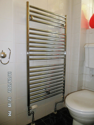chrome towel warmer radiator & fittings