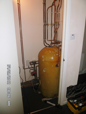 replace under-size hot water cylinder