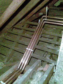 long pipework run in Eltham
