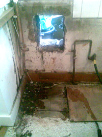 hole for old flue, Telegraph Hill, Lewisham