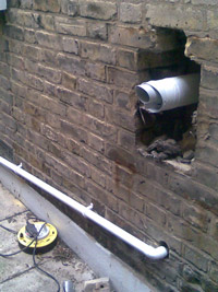 boiler flue in Telegraph Hill, Lewisham